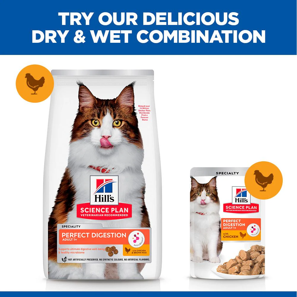 Hill's™ Science Plan Perfect Digestion Adult Cat Dry Food with Chicken & Brown Rice - Image 4
