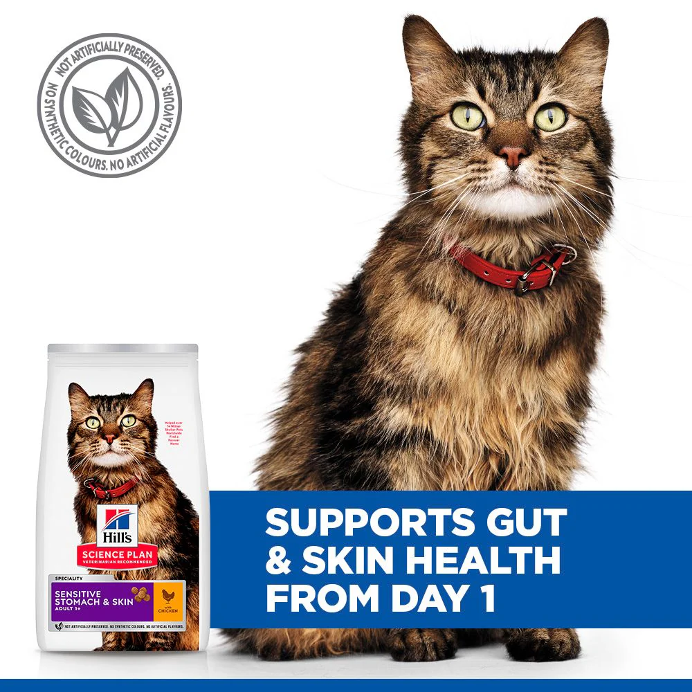 Hill's™ Science Plan Sensitive Stomach & Skin Adult Dry Cat Food Chicken - Image 4
