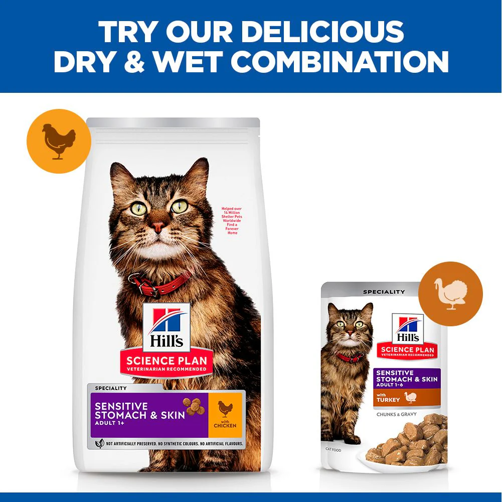 Hill's™ Science Plan Sensitive Stomach & Skin Adult Dry Cat Food Chicken - Image 5