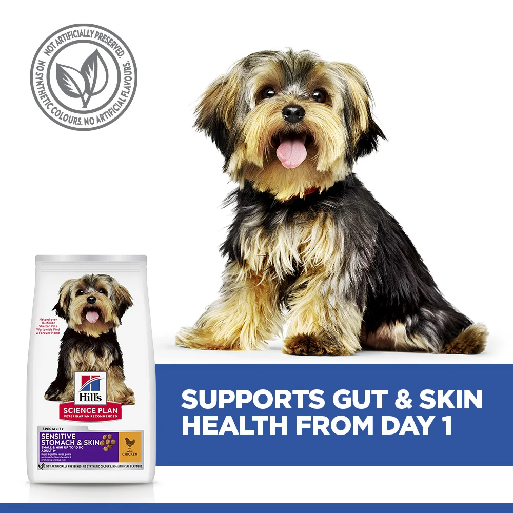 Hill's™ Science Plan Sensitive Stomach & Skin Adult Small & Mini Breed Dry Dog Food Chicken 3kg - Image 3