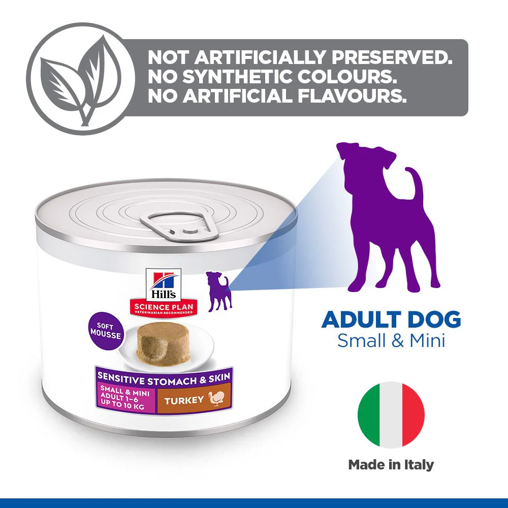 Hill's Science Plan Sensitive Stomach & Skin Small & Mini Adult Mousse Dog Food with Turkey - Image 3