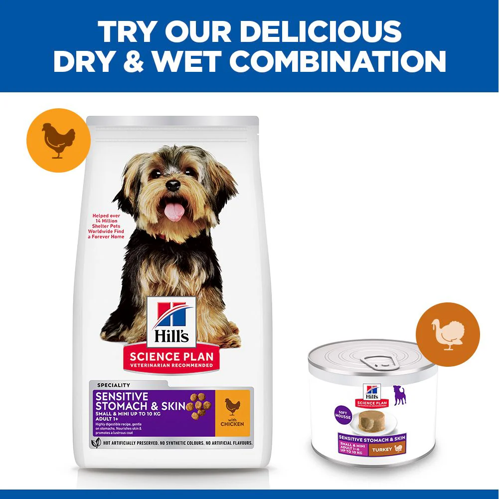 Hill's Science Plan Sensitive Stomach & Skin Small & Mini Adult Mousse Dog Food with Turkey - Image 4
