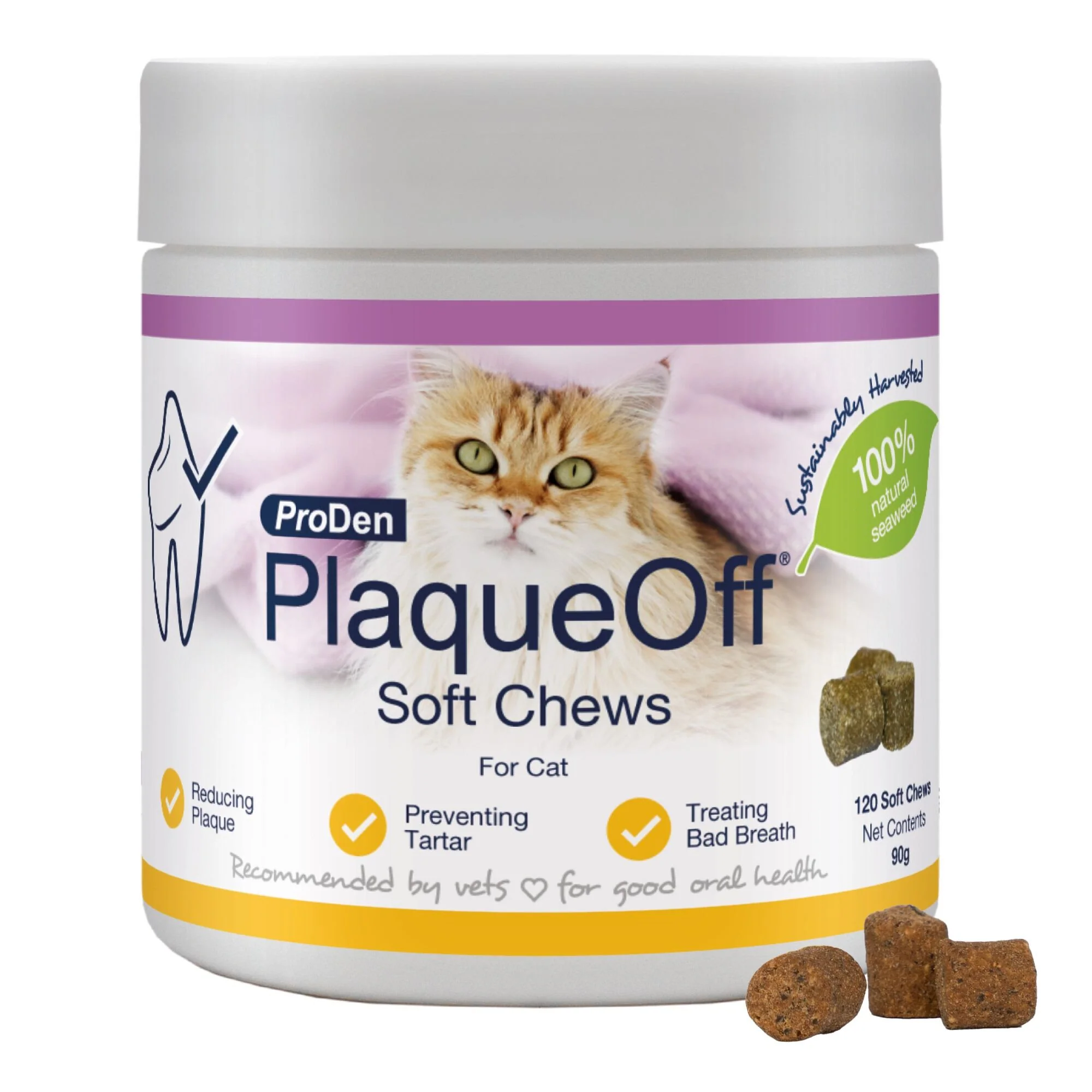 Plaque Off Dental Soft Chews Cats 120 Chews