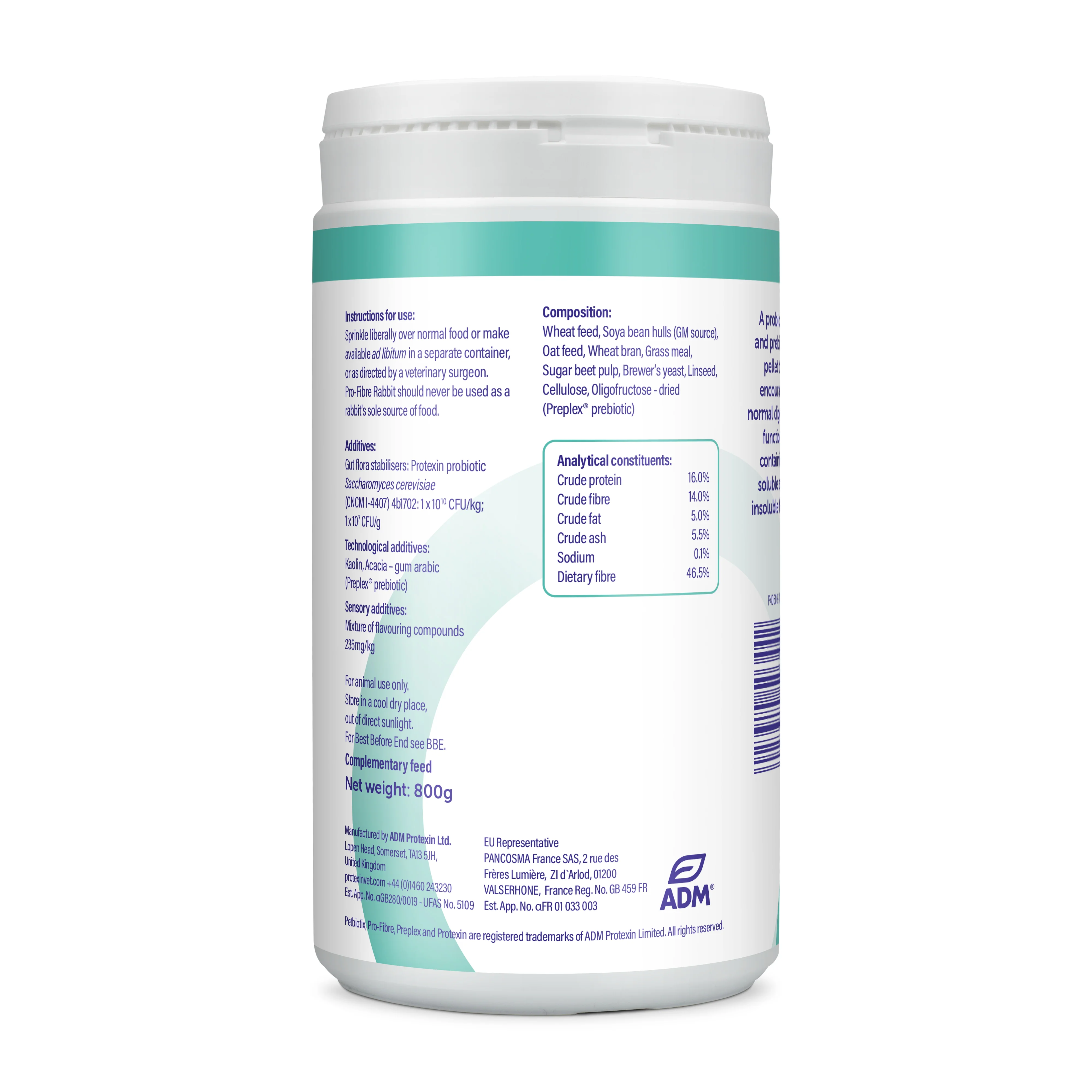 Protexin Pro-Fibre Rabbit 800g - Image 2