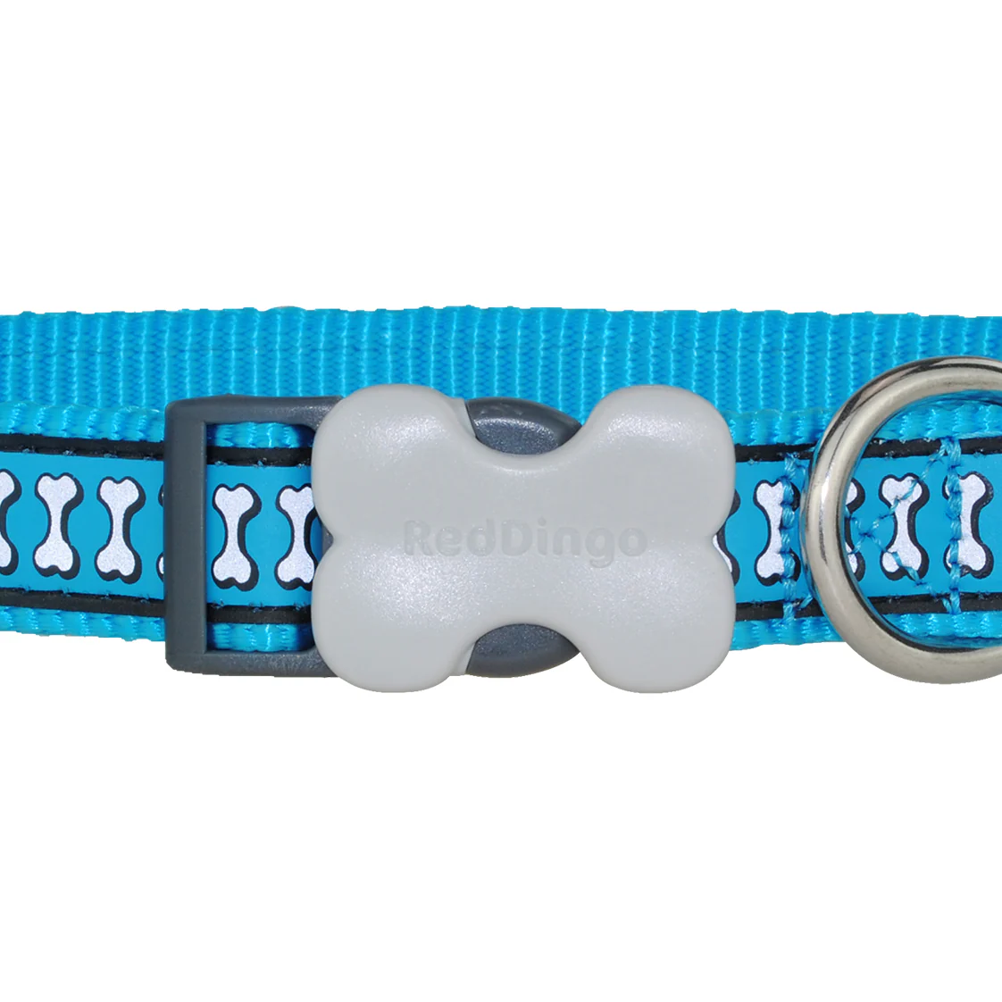 Red Dingo Reflective Turquoise Dog Collar - Image 3