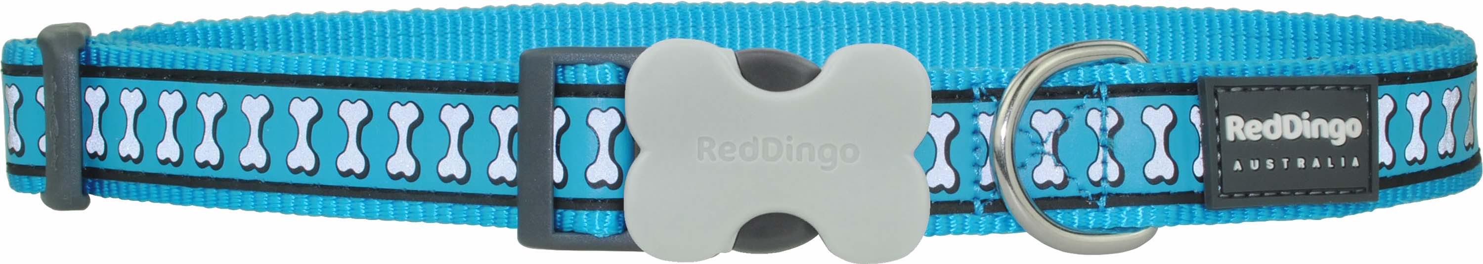 Red Dingo Reflective Turquoise Dog Collar - Image 4