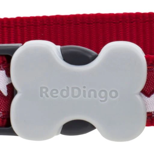Red Dingo White Star Red Dog Collar - Image 3