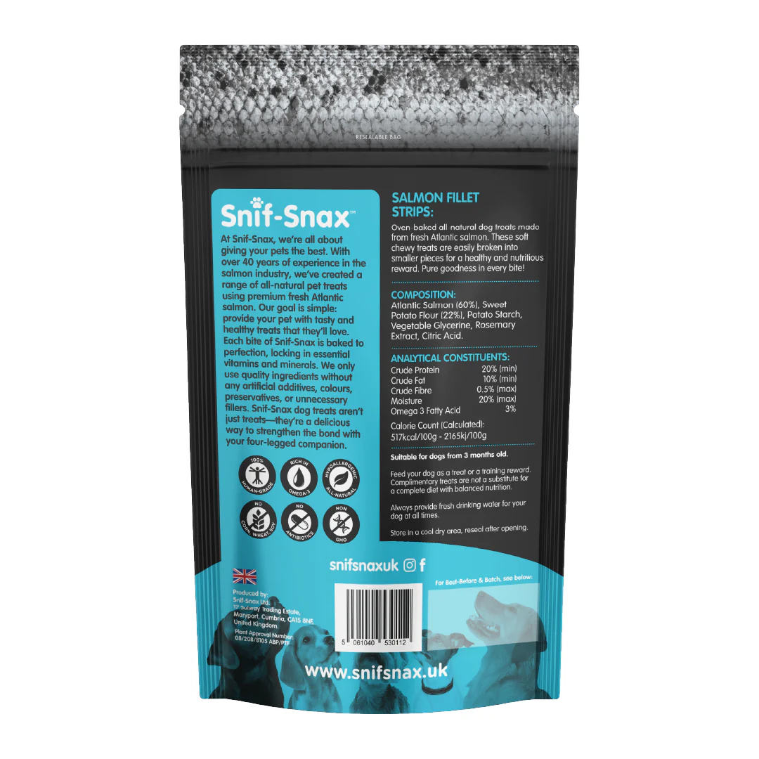 Snif-Snax Salmon Fillet Strips - Image 2