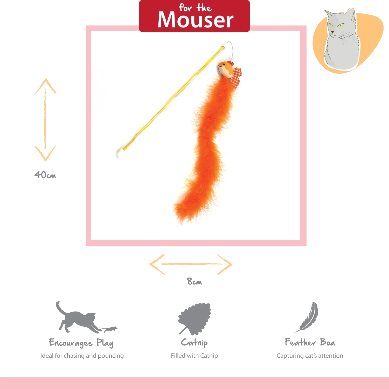 Tabby Patch Extra Long Goldfish Cat Teaser - Image 4