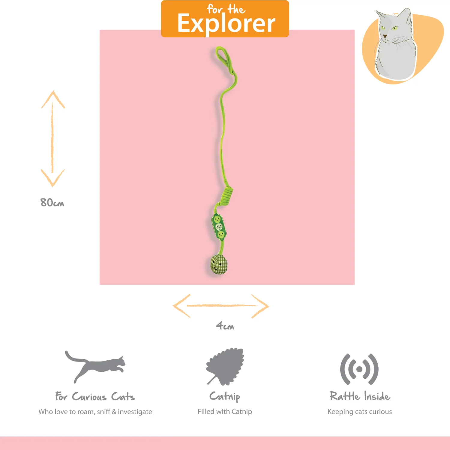 Tabby Patch Pea Pod Cat Bungee - Image 2