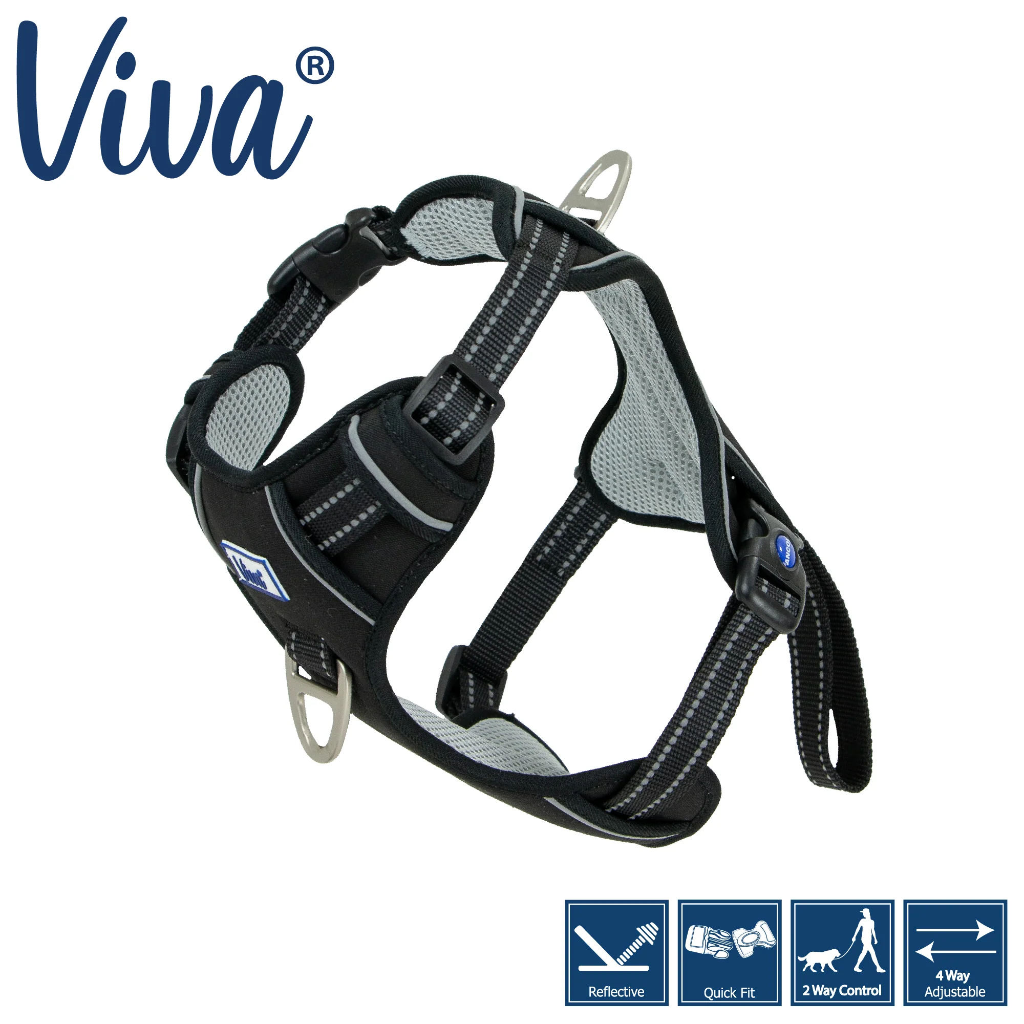 Viva Exercise & Travel Harness Black (4 sizes) - Image 3