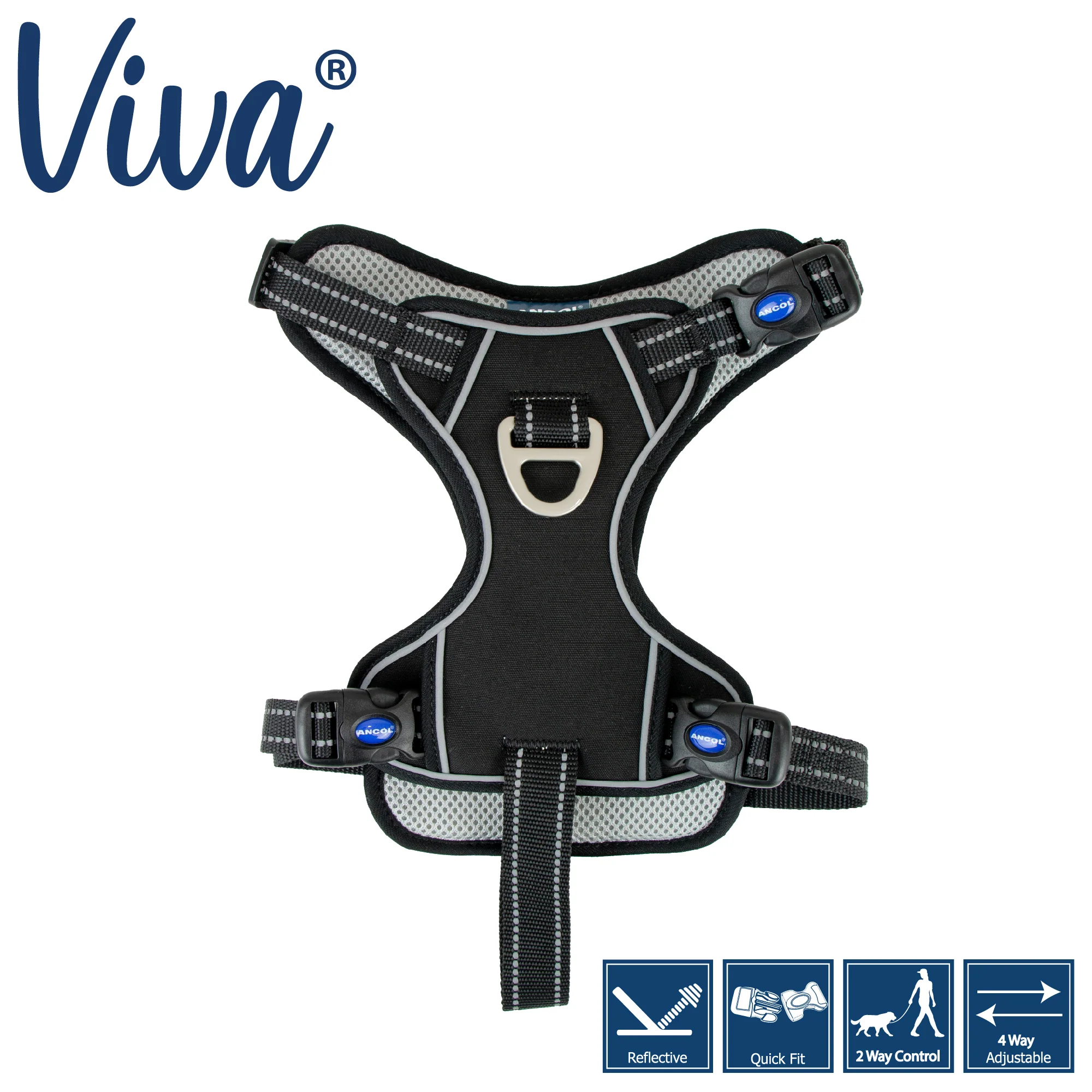 Viva Exercise & Travel Harness Black (4 sizes) - Image 4