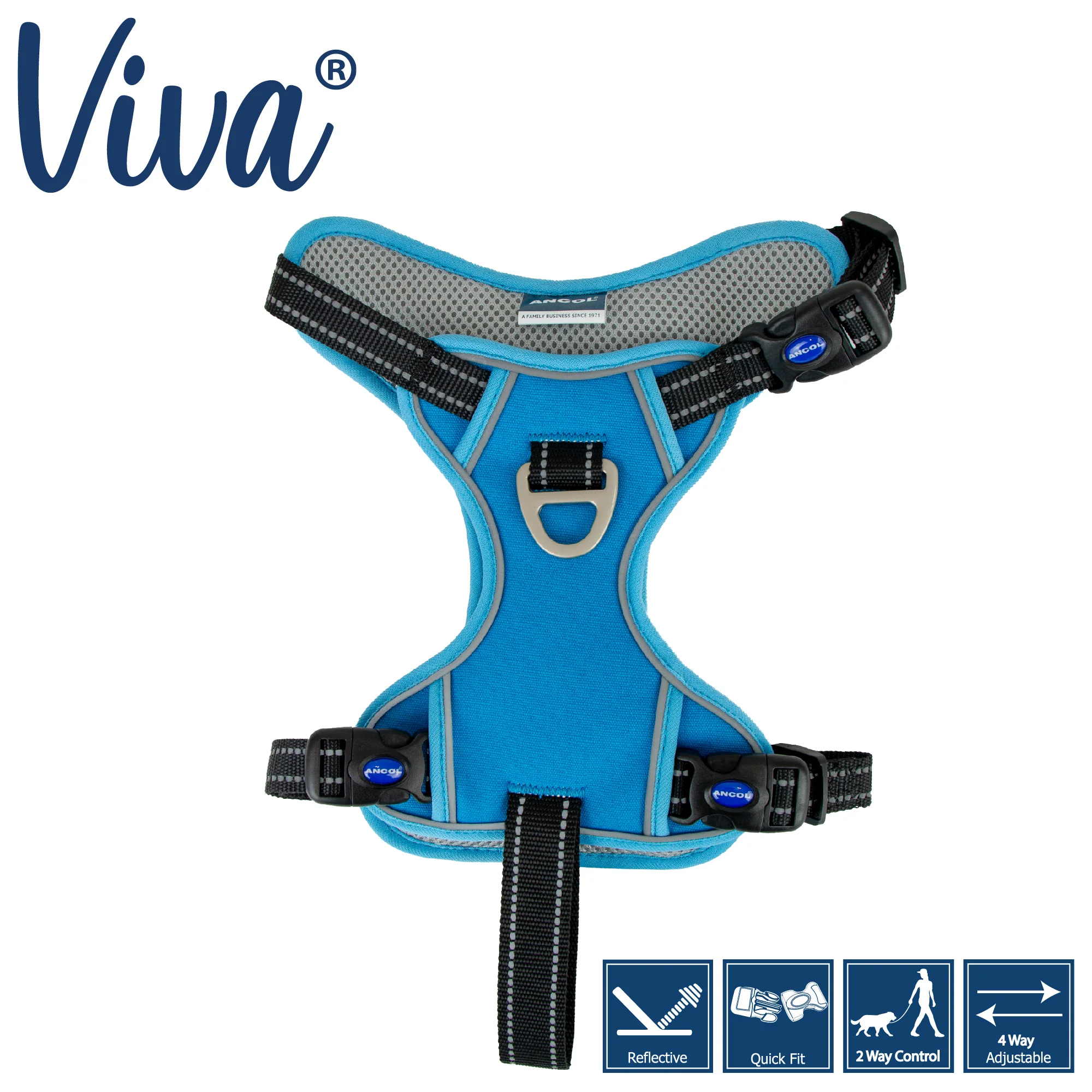 Viva Exercise & Travel Harness Blue (4 sizes) - Image 3