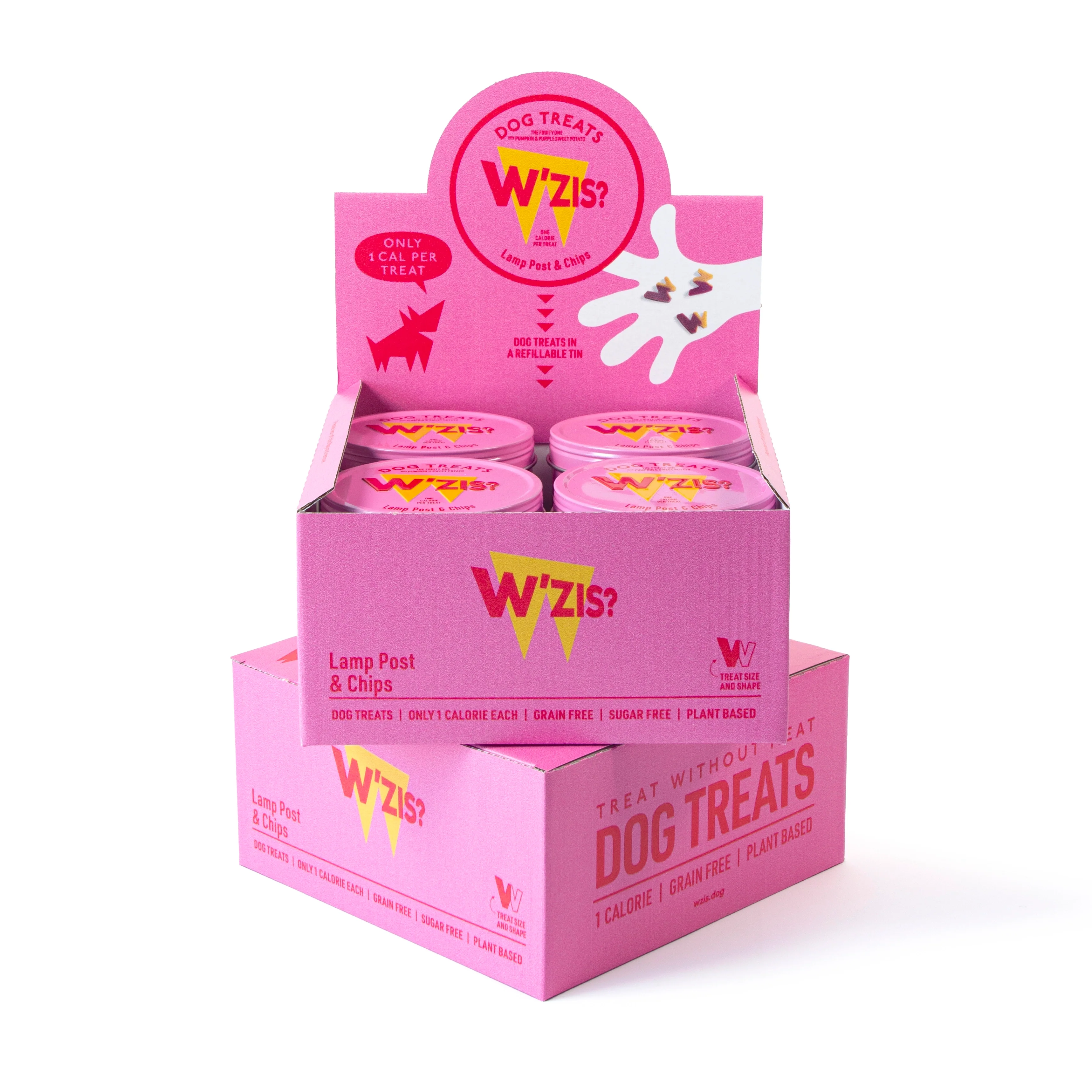W'ZIS Lamp Post & Chips 1-Calorie Dog Treat Tin - Fruity Flavour 50g - Image 2