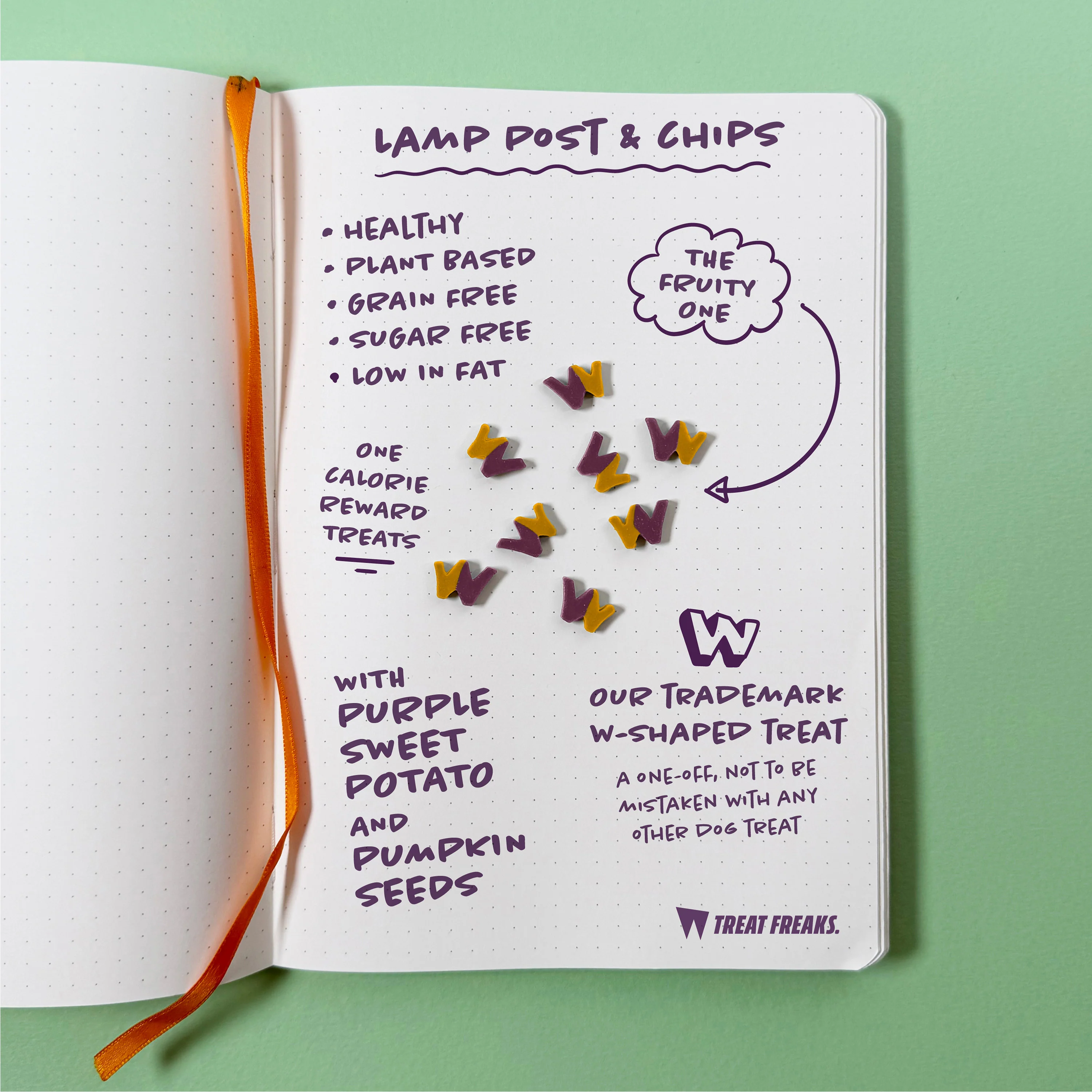 W'ZIS Lamp Post & Chips 1-Calorie Dog Treat Tin - Fruity Flavour 50g - Image 3