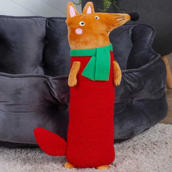 Zoon Red Fox Sausage Squeaker Large Dog Toy - Image 2